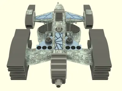 Mars - S500 Spaceship  Low-poly 3D model