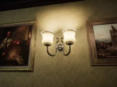 Wall Lamp Low-poly 3D model