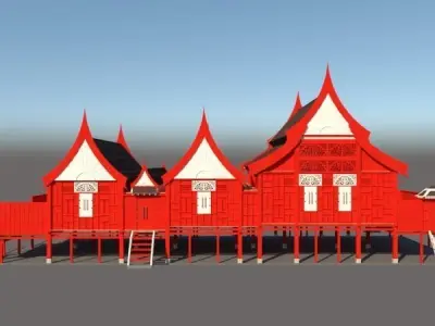 RUMAH TRADISIONAL MELAYU KELANTAN DARUL NAIM  Free 3D print model