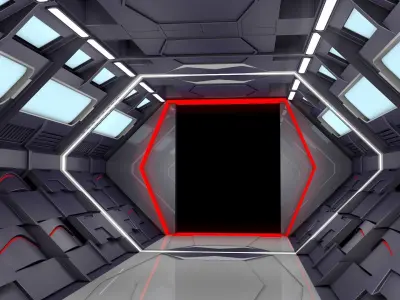 Sci Fi Corridor 3D model 92
