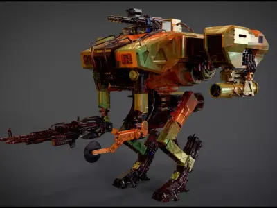 The Moose robot with gun 3D model