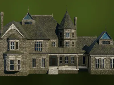 Old Abandoned House07 PBR Unity UE V-Ray Textures Included Low-poly 3D model