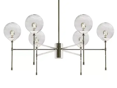 Untitled modern chandelier with six glass globes 3D model