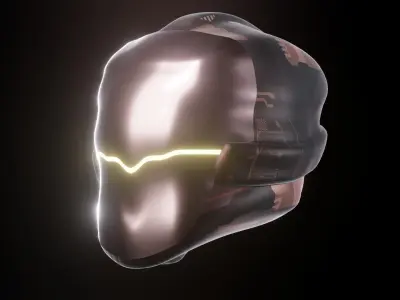 Sci-Fi helmet game ready Low-poly 3D model
