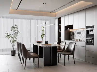 Dining room Dining interior Dining table 50 3D model