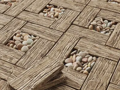 Board wood old square 3D model