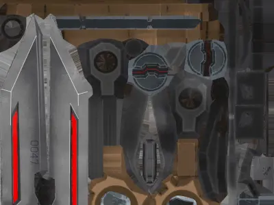 Mech Sword Low-poly 3D model