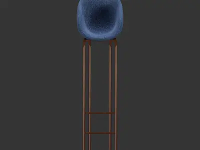 Minimalist Bar stool  Low-poly 3D model