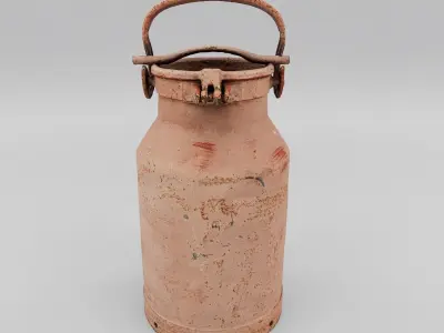 Decorative milk can - photoscan Low-poly 3D model