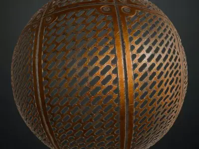 Orange Metal Plate Transparent PBR Seamless Texture