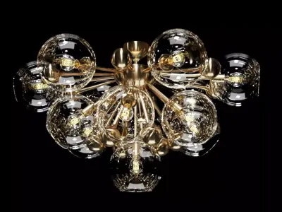 Olmo Glass Semi Flush Mount 3D model