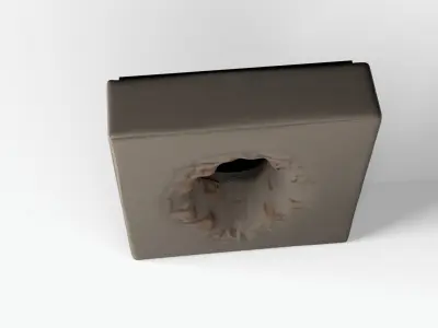 Wall escape hole Low-poly 3D model