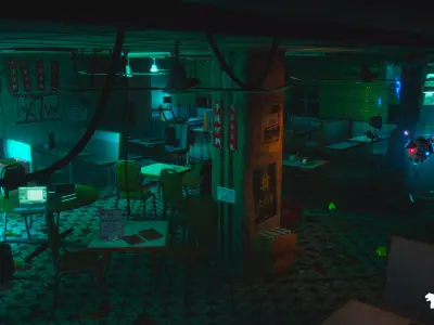 Restaurant Crime Scene Low-poly 3D model