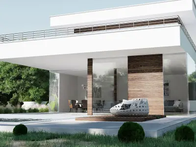 Modern Building V03 3D model