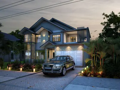 2 Storey Bungalow 3D Model 3D model