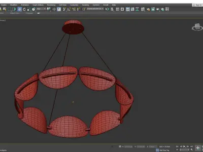 KEARNEY oval pendant light with gold finish Low-poly 3D model