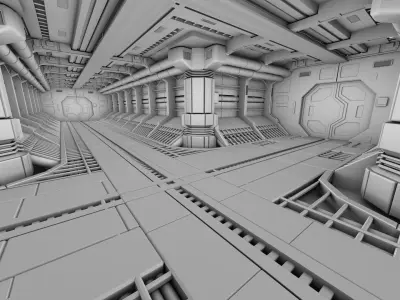Spacecraft Corridor 3D model