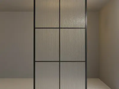 Glass partition door 52 Low-poly 3D model
