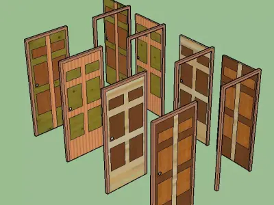 Door Pack  Low-poly 3D model