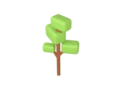 Cartoon Tree v1 Pack 01 Low-poly 3D model