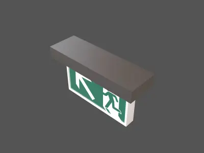 Exit Sign v1 005 Low-poly 3D model
