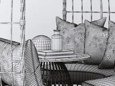 Bamboo Day Bed - Grassitup 3D model