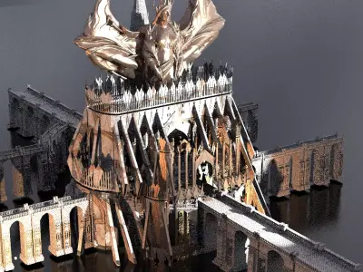 Arthur palace marble structure palace Cathedral 4  3D model