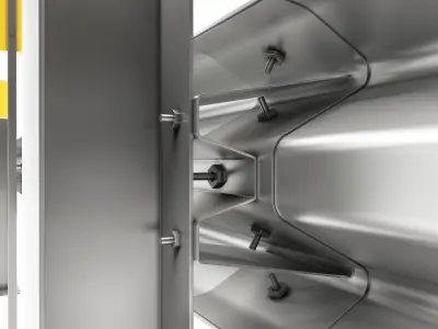 Guard-Rail-01 metal barrier with stripes 3D model