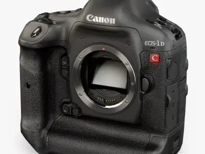 Canon EOS-1D C 4K DSLR camera Low-poly 3D model