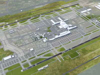 Xi an Xianyang International Airport Low-poly 3D model