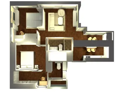 House plan 3D model
