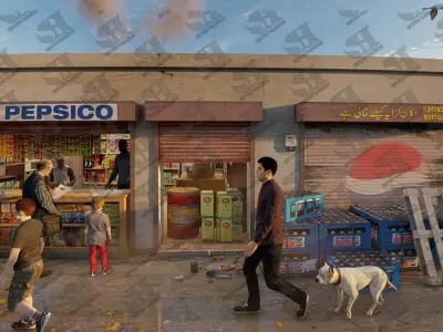 Village Streets Low-poly 3D model