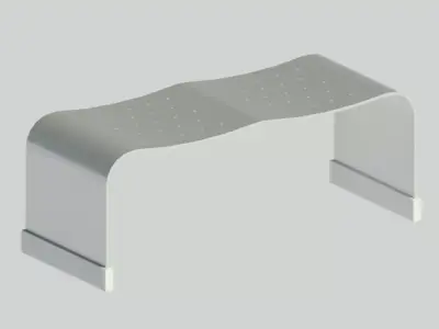 Outdoor Garden Bench Low-poly 3D model