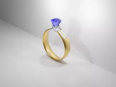 Diamond ring 3D model 5