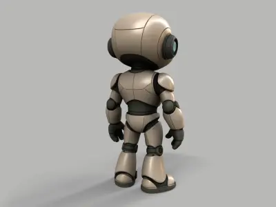 Stylized Cute Robot Low-poly 3D model