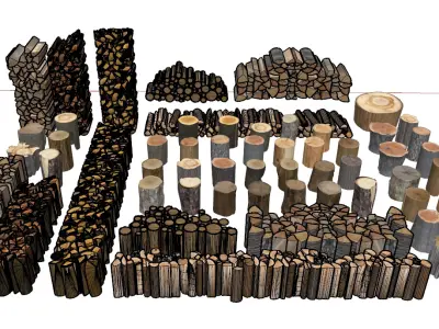 Diverse Woodpile Material Collection 3D model