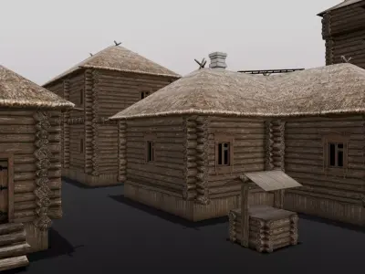 Hut Pack 3D Model  Low-poly 3D model