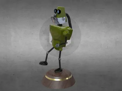 Robot Low-poly 3D model 2