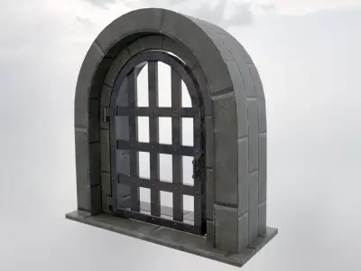 Medieval Metal Door Low-poly 3D model
