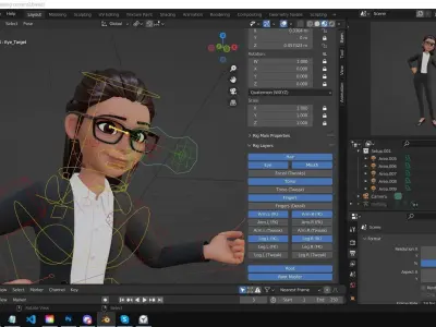 Secretary Business Woman Character  Low-poly 3D model