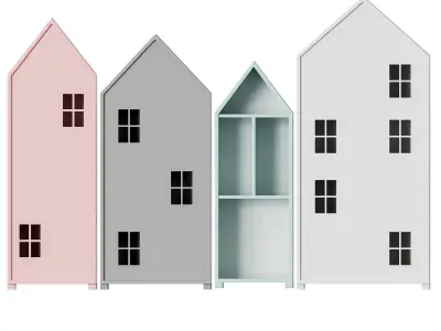 Nordic Bookcase for children 3D model