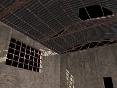 hangar Low-poly 3D model