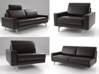Bolero four different leather sofas 3D model