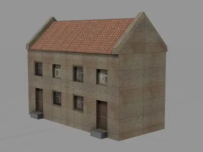 Old house Low-Poly game redy Low-poly 3D model