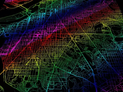 Streets and roads Washington USA 3D model