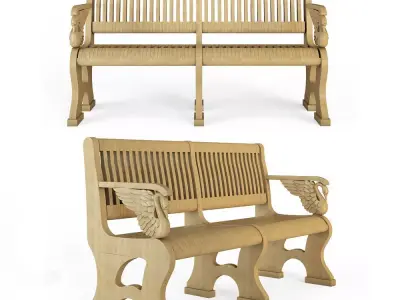 cnc bench with swan 3D model