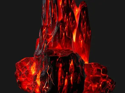 lava skull rock Low-poly 3D model