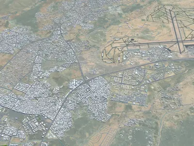 Taif Saudi Arabia 50km Low-poly 3D model