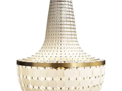  ELEGANT CAPIZ SHELL BASKET CHANDELIER Low-poly 3D model