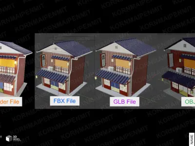 Shop  Japanese-style shop 3D model